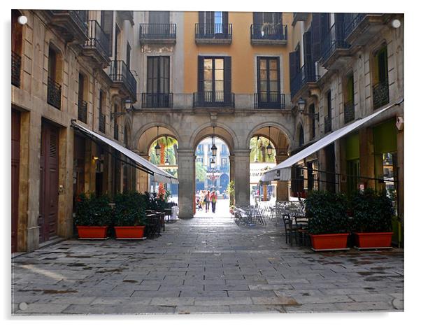 Plaça Reial, Barcelona Acrylic by Tom Gomez