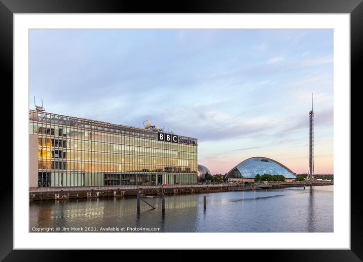 Pacific Quay, Glasgow Framed Mounted Print by Jim Monk