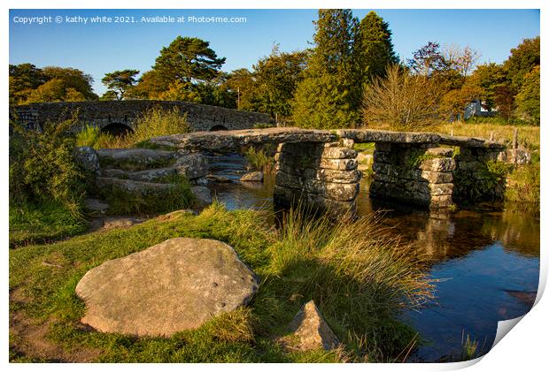 Post Bridge Dartmoor  Print by kathy white