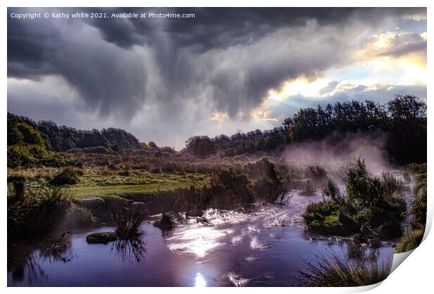 Two Bridges, Dartmoor National Park Print by kathy white