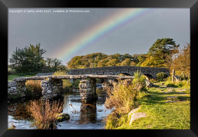 Post Bridge Dartmoor, Dartmoor National Park Framed Print by kathy white