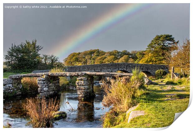 Post Bridge Dartmoor, Dartmoor National Park Print by kathy white