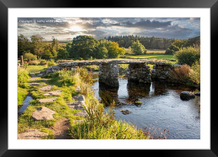 Post Bridge Dartmoor,Dartmoor National Park Framed Mounted Print by kathy white