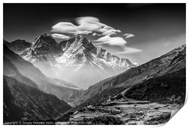 Sagarmatha National Park in the Nepal Himalaya. Print by Sergey Fedoskin