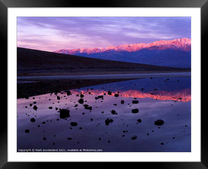 Badwater Death Valley Framed Mounted Print by Mark Sunderland