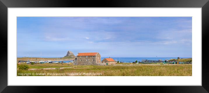 Lindisfarne Panorama Framed Mounted Print by Graham Prentice