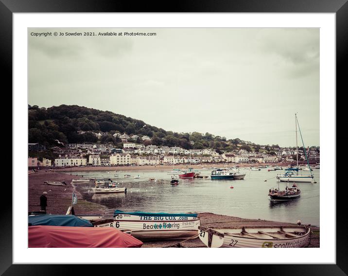 The Teignmouth to Shaldon Ferry, Devon Framed Mounted Print by Jo Sowden