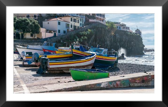 The Harbour at Camara De Lobos, Madeira Framed Mounted Print by Jo Sowden