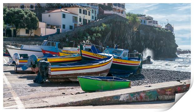 The Harbour at Camara De Lobos, Madeira Print by Jo Sowden
