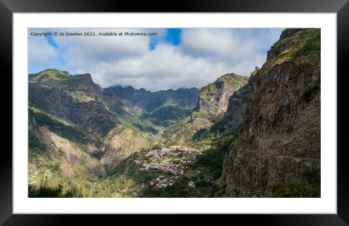 The Nuns Valley, Madeira Framed Mounted Print by Jo Sowden