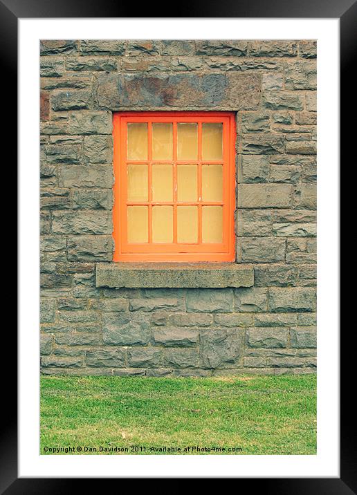 Stone hut orange window Framed Mounted Print by Dan Davidson
