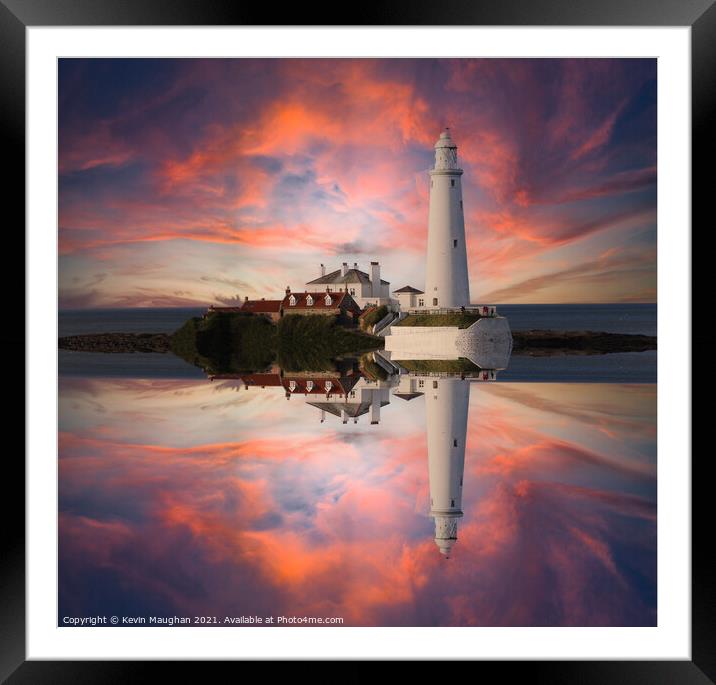 The Dramatic St Marys Lighthouse Framed Mounted Print by Kevin Maughan