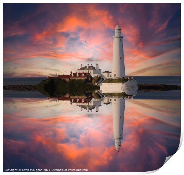 The Dramatic St Marys Lighthouse Print by Kevin Maughan