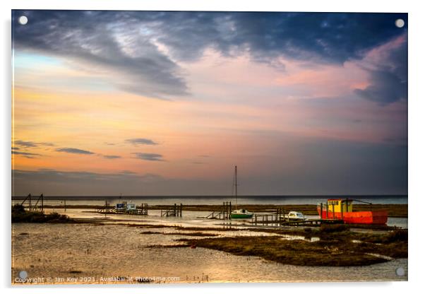 Thornham Staithe Norfolk Sunset  Acrylic by Jim Key