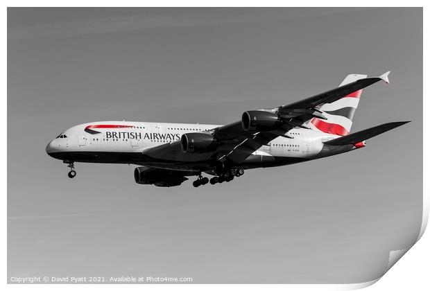British Airways Airbus A380-841        Print by David Pyatt