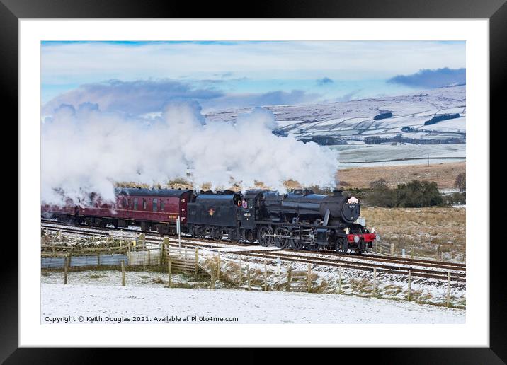 Santa Special in the winter snow Framed Mounted Print by Keith Douglas