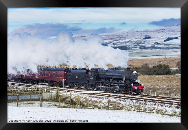 Santa Special in the winter snow Framed Print by Keith Douglas