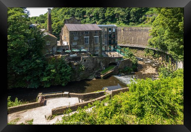 Torr Vale Mill and Millennium Walkway, New Mills Framed Print by Jim Monk
