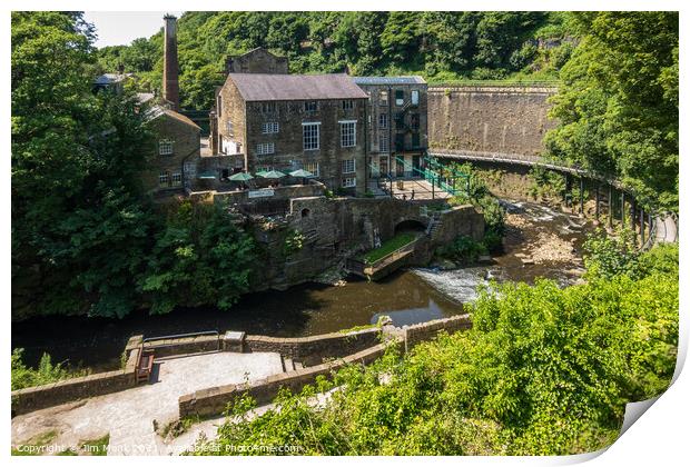 Torr Vale Mill and Millennium Walkway, New Mills Print by Jim Monk