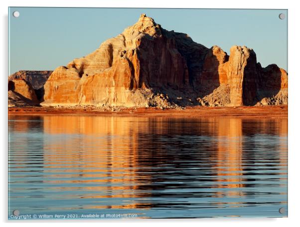 Castle Rock Wahweap Bay Lake Powell Glen Canyon Recreation Area Acrylic by William Perry