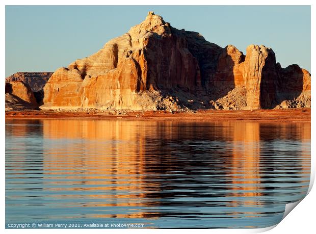 Castle Rock Wahweap Bay Lake Powell Glen Canyon Recreation Area Print by William Perry