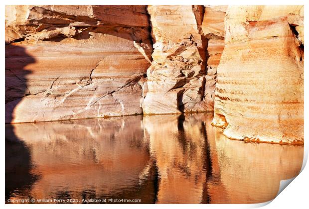 Antelope Slot Canyon Reflection Lake Powell Arizona Print by William Perry