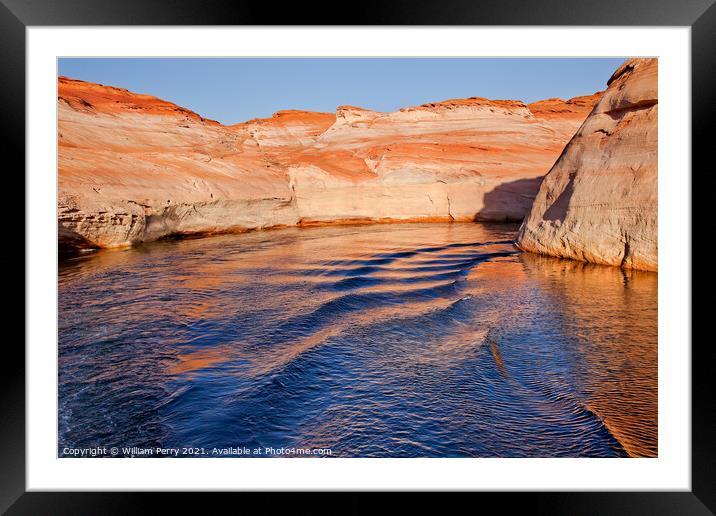 Antelope Canyon Reflection Lake Powell Arizona Framed Mounted Print by William Perry
