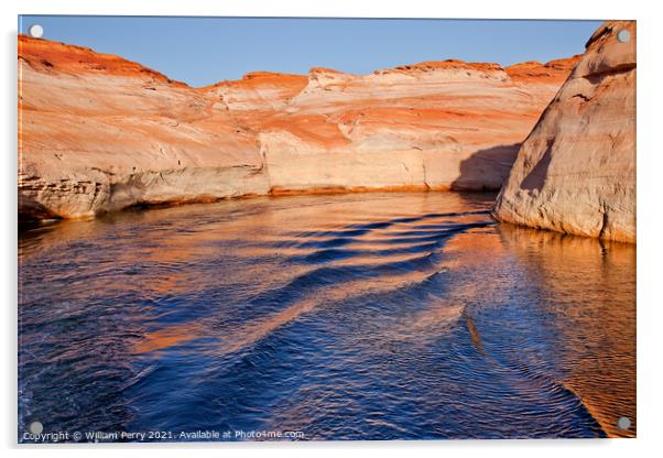 Antelope Canyon Reflection Lake Powell Arizona Acrylic by William Perry
