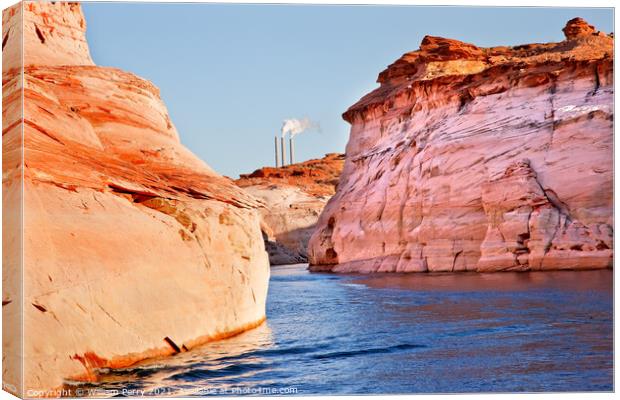 Navajo Generating Station Entrance Antelope Canyon Lake Powell A Canvas Print by William Perry
