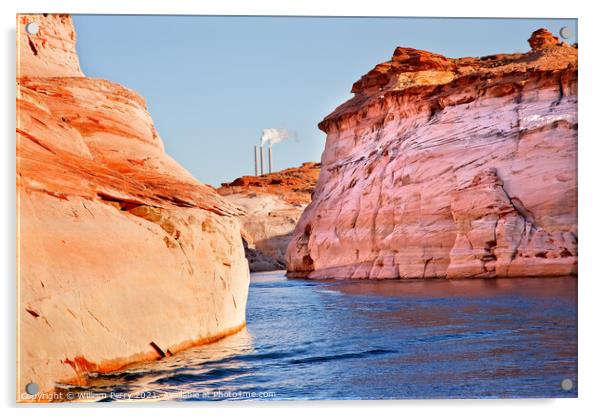 Navajo Generating Station Entrance Antelope Canyon Lake Powell A Acrylic by William Perry