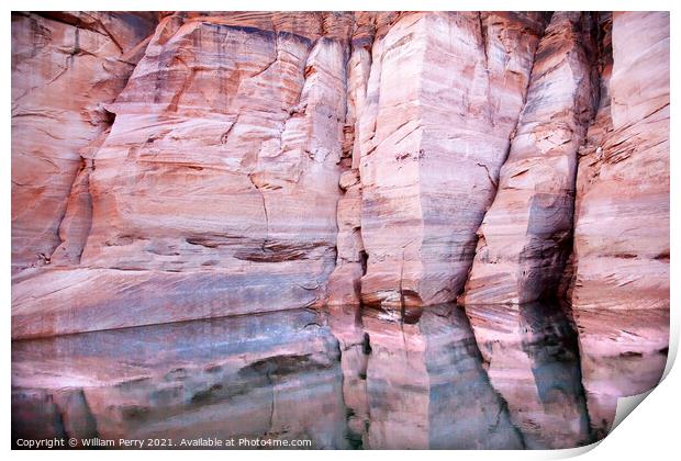 Pink Walls Antelope Slot Canyon Reflection Lake Powell Arizona Print by William Perry