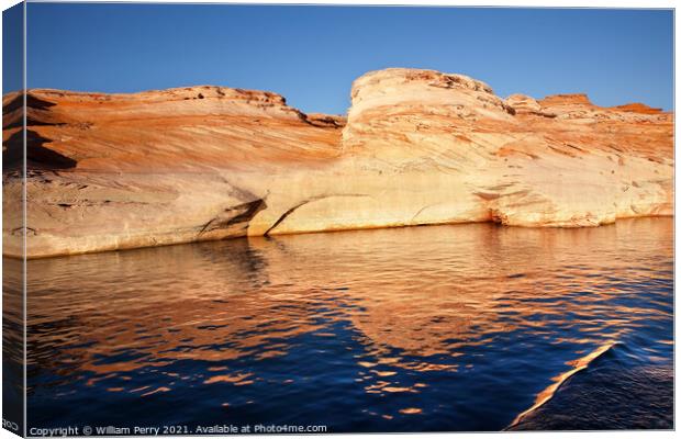 Antelope Canyon Reflection Lake Powell Arizona Canvas Print by William Perry