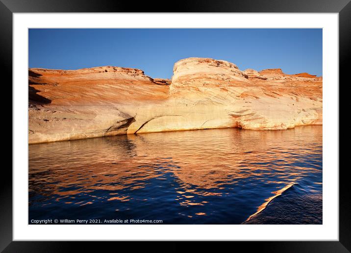 Antelope Canyon Reflection Lake Powell Arizona Framed Mounted Print by William Perry
