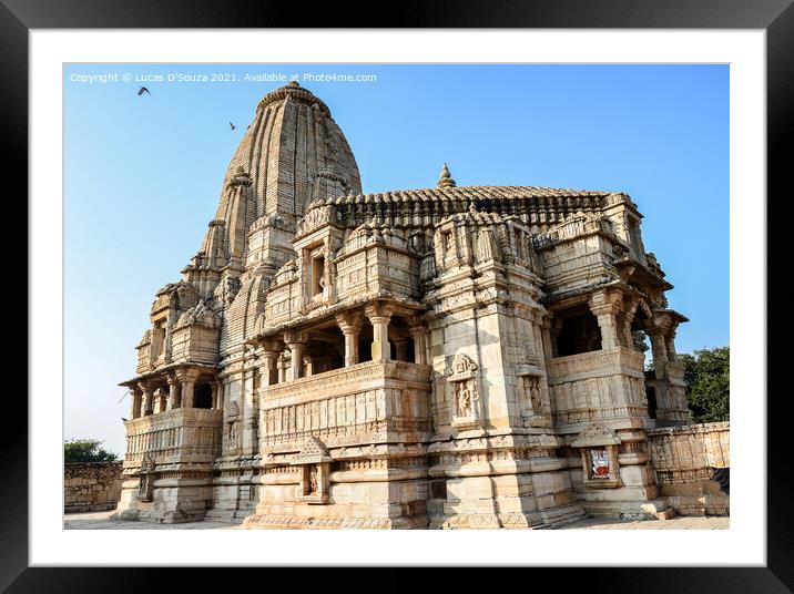 One of the temples within Chittorgarh fort in Rajasthan, India Framed Mounted Print by Lucas D'Souza