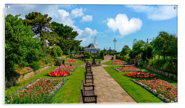 Gorgeous gardens in Clacton-on-Sea Acrylic by Paula Tracy