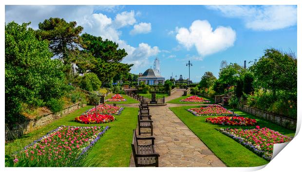 Gorgeous gardens in Clacton-on-Sea Print by Paula Tracy