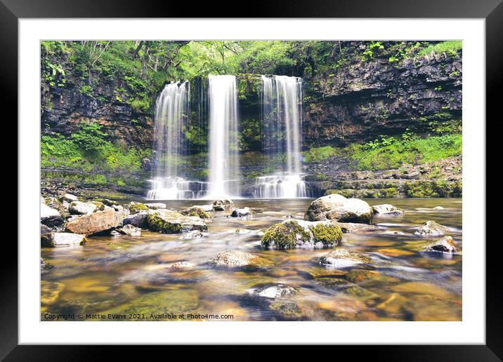 Sgwd Yr Eira Waterfall Framed Mounted Print by Mattie Evans