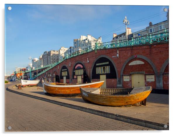 Brighton Boats Acrylic by Clive Eariss