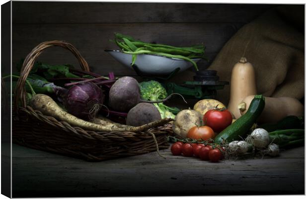 Harvest vegetables still life photography Canvas Print by Martin Williams