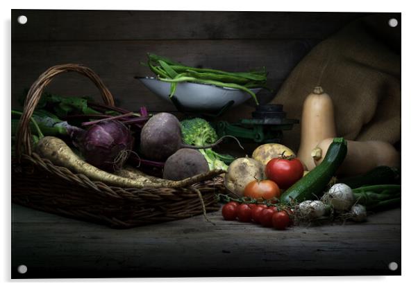 Harvest vegetables still life photography Acrylic by Martin Williams
