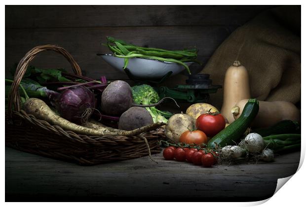 Harvest vegetables still life photography Print by Martin Williams