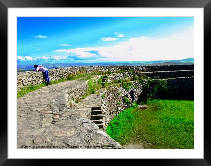 The Walls of Grianan or Aileach Framed Mounted Print by Stephanie Moore