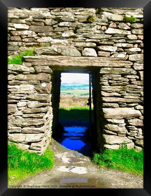Doorway at Grianan or Aileach Framed Print by Stephanie Moore
