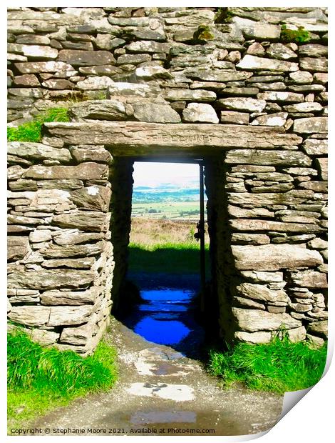 Doorway at Grianan or Aileach Print by Stephanie Moore