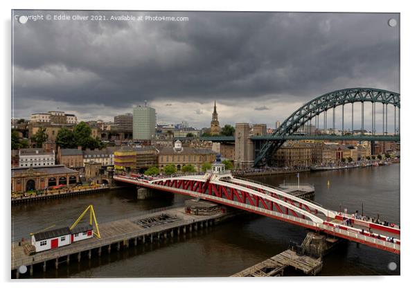 Newcastle Quayside Acrylic by Eddie Oliver