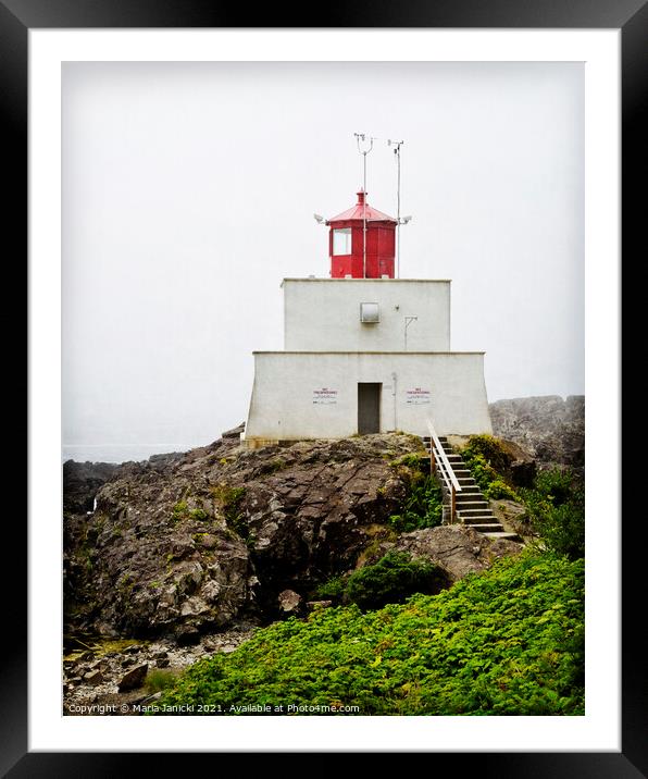 Amphitrite Point lighthouse in Canada Framed Mounted Print by Maria Janicki