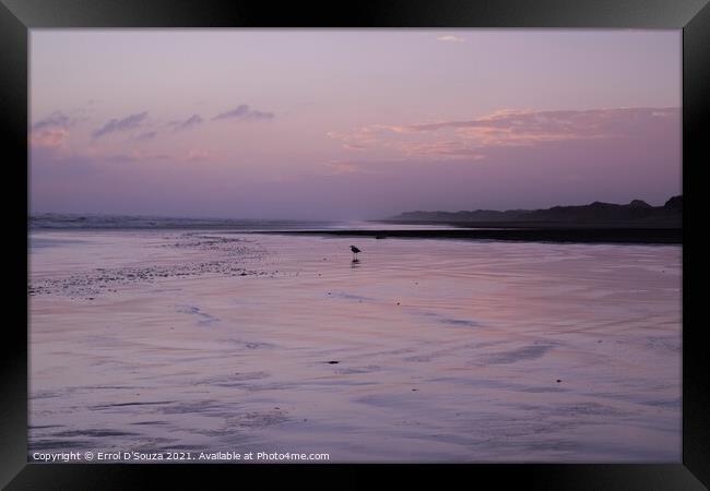 Ninety Mile Beach at Sunset Framed Print by Errol D'Souza