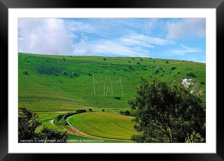 Long Man of Wilmington Sussex Framed Mounted Print by Diana Mower