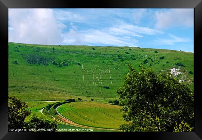 Long Man of Wilmington Sussex Framed Print by Diana Mower