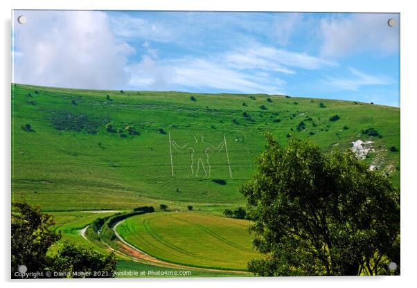 Long Man of Wilmington Sussex Acrylic by Diana Mower
